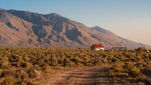 single-white-house-with-brown-roof-california-sierra-nevada-mountains