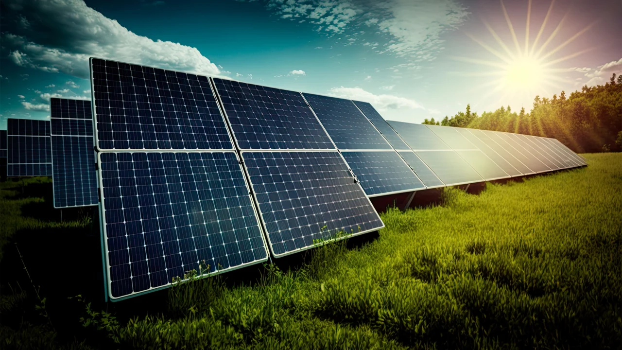 painel-de-energia-solar-fotovoltaica-no-campo-verde-limpo-conceito-de-energia-alternativa-ai-generat